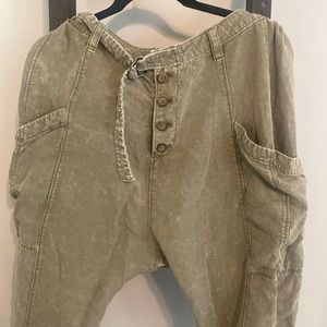 Free People loose fit olive cargo pants